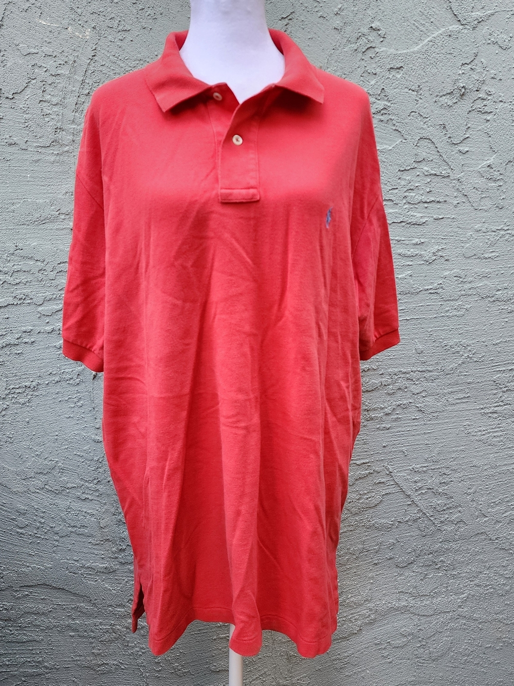 Vtg Polo by Ralph Lauren Red Pique Knit Polo Shirt Extra Large Mariana Islands